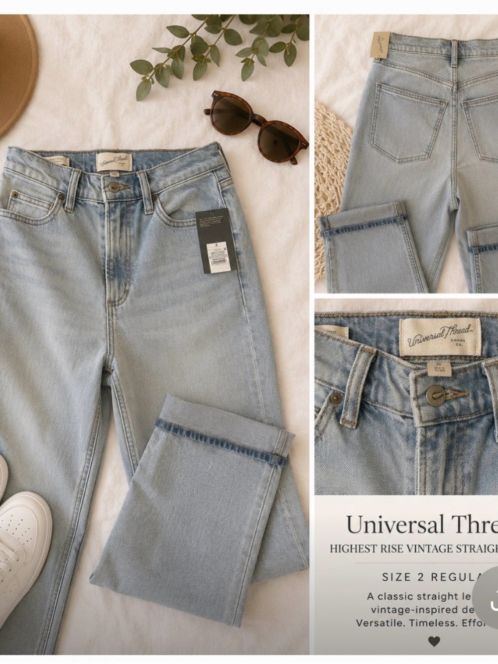 Universal Thread Pale Blue High-Rise Straight Jeans